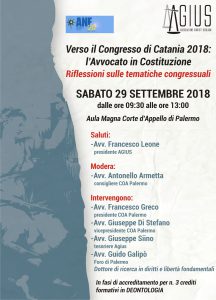 Verso il Congresso di Catania 2018: l'Avvocato in Costituzione